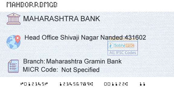 Bank Of Maharashtra Maharashtra Gramin BankBranch 