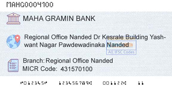 Maharashtra Gramin Bank Regional Office NandedBranch 