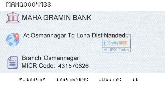 Maharashtra Gramin Bank OsmannagarBranch 