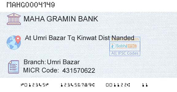 Maharashtra Gramin Bank Umri BazarBranch 