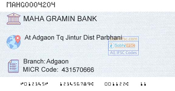 Maharashtra Gramin Bank AdgaonBranch 