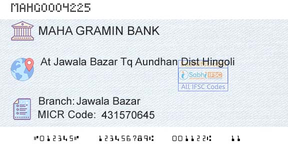 Maharashtra Gramin Bank Jawala BazarBranch 