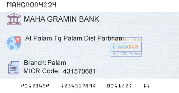 Maharashtra Gramin Bank PalamBranch 