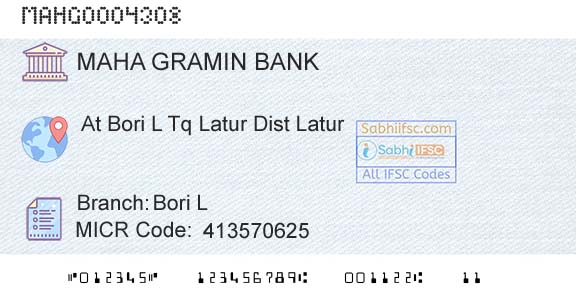 Maharashtra Gramin Bank Bori LBranch 