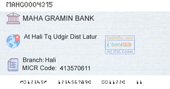 Maharashtra Gramin Bank HaliBranch 