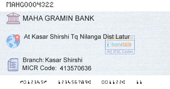 Maharashtra Gramin Bank Kasar ShirshiBranch 