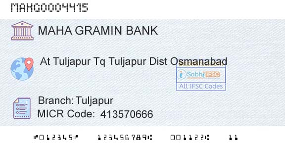 Maharashtra Gramin Bank TuljapurBranch 