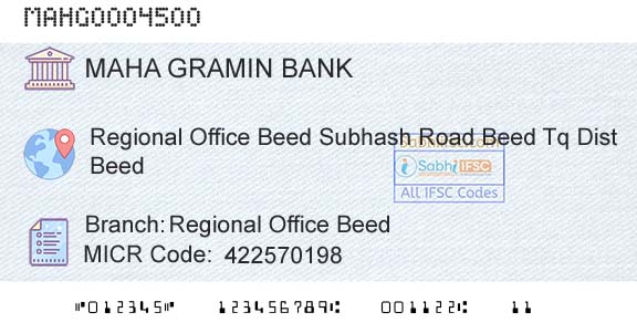 Maharashtra Gramin Bank Regional Office BeedBranch 