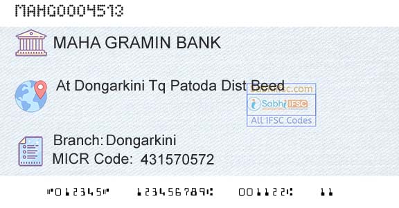 Maharashtra Gramin Bank DongarkiniBranch 