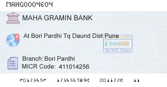 Maharashtra Gramin Bank Bori PardhiBranch 