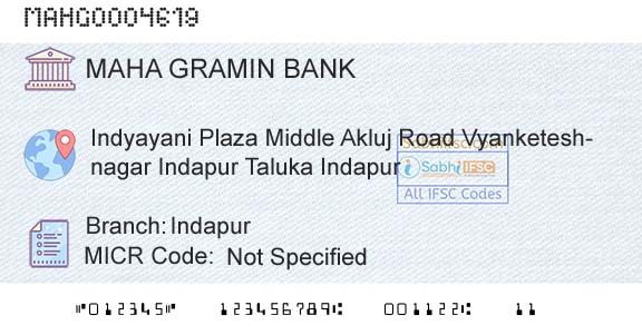 Maharashtra Gramin Bank IndapurBranch 