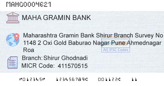 Maharashtra Gramin Bank Shirur GhodnadiBranch 