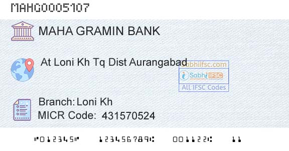 Maharashtra Gramin Bank Loni KhBranch 
