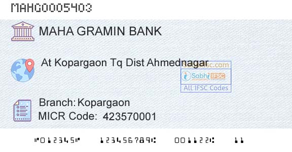 Maharashtra Gramin Bank KopargaonBranch 