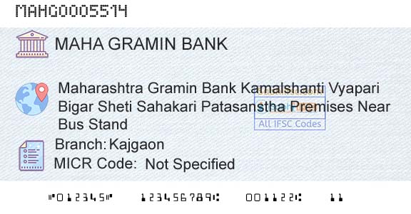 Maharashtra Gramin Bank KajgaonBranch 