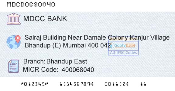 The Mumbai District Central Cooperative Bank Limited Bhandup EastBranch 