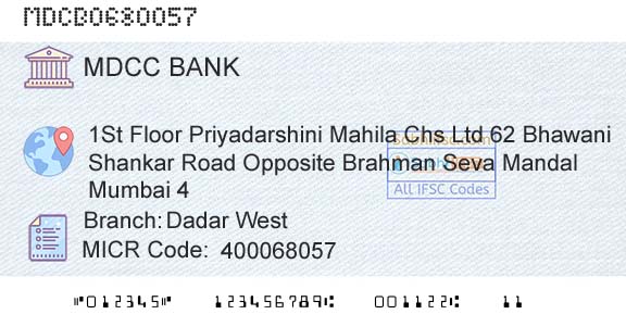 The Mumbai District Central Cooperative Bank Limited Dadar WestBranch 