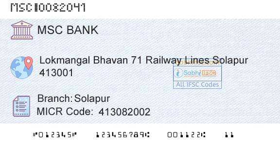 Maharashtra State Cooperative Bank SolapurBranch 