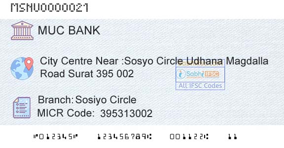 The Mehsana Urban Cooperative Bank Sosiyo CircleBranch 