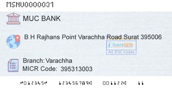 The Mehsana Urban Cooperative Bank VarachhaBranch 