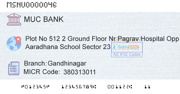 The Mehsana Urban Cooperative Bank GandhinagarBranch 
