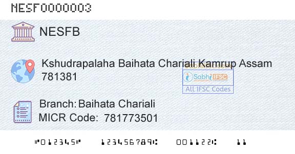 North East Small Finance Bank Limited Baihata CharialiBranch 