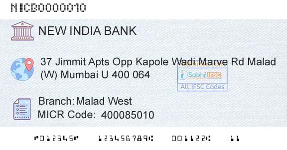 New India Cooperative Bank Limited Malad West Branch 