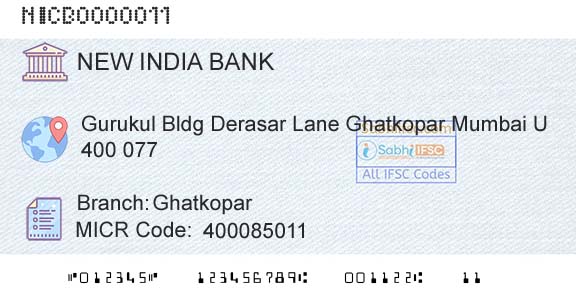 New India Cooperative Bank Limited GhatkoparBranch 