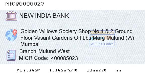 New India Cooperative Bank Limited Mulund West Branch 