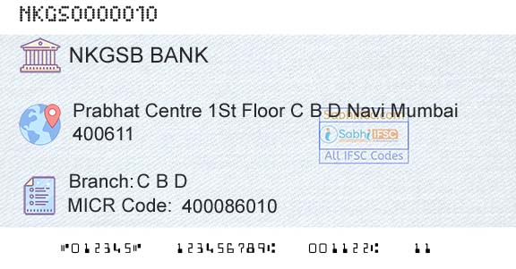 Nkgsb Cooperative Bank Limited C B D Branch 