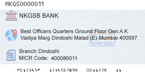 Nkgsb Cooperative Bank Limited DindoshiBranch 