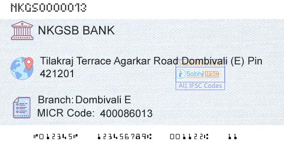 Nkgsb Cooperative Bank Limited Dombivali E Branch 