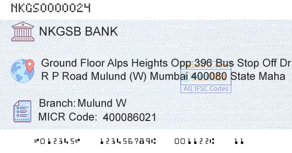 Nkgsb Cooperative Bank Limited Mulund W Branch 