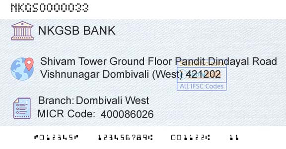 Nkgsb Cooperative Bank Limited Dombivali West Branch 