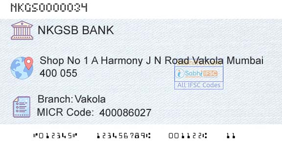Nkgsb Cooperative Bank Limited VakolaBranch 