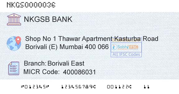 Nkgsb Cooperative Bank Limited Borivali East Branch 