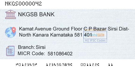 Nkgsb Cooperative Bank Limited SirsiBranch 