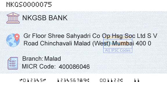 Nkgsb Cooperative Bank Limited MaladBranch 