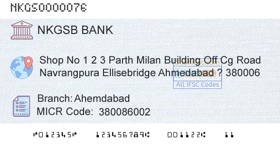 Nkgsb Cooperative Bank Limited AhemdabadBranch 