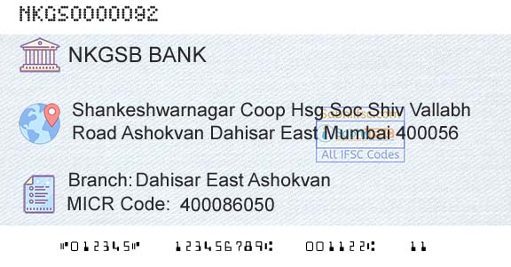 Nkgsb Cooperative Bank Limited Dahisar East AshokvanBranch 