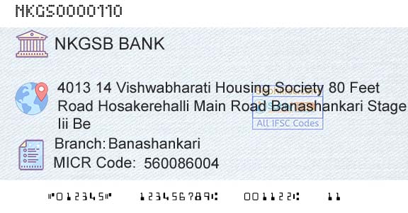 Nkgsb Cooperative Bank Limited BanashankariBranch 