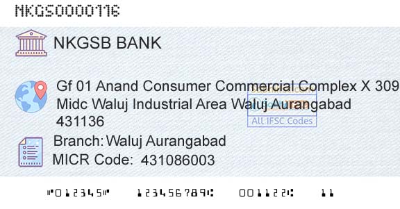 Nkgsb Cooperative Bank Limited Waluj AurangabadBranch 
