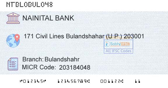 The Nainital Bank Limited BulandshahrBranch 