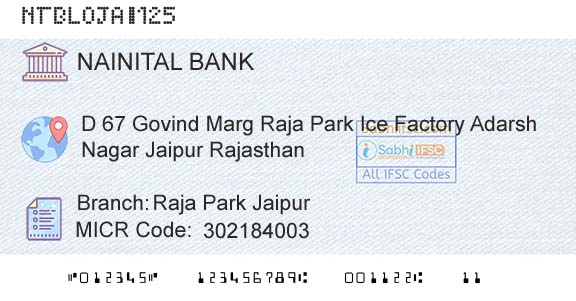 The Nainital Bank Limited Raja Park JaipurBranch 