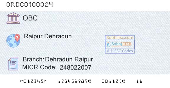 Oriental Bank Of Commerce Dehradun RaipurBranch 
