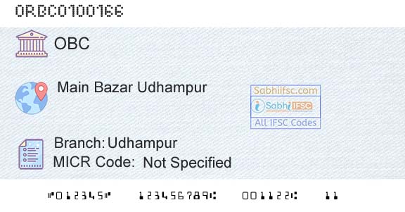 Oriental Bank Of Commerce UdhampurBranch 