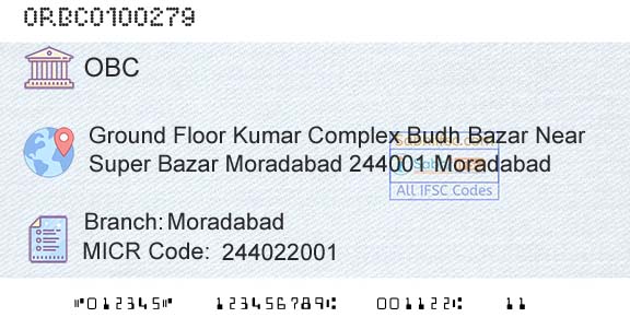 Oriental Bank Of Commerce MoradabadBranch 