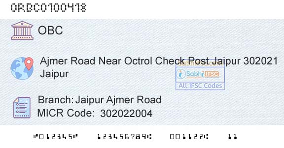 Oriental Bank Of Commerce Jaipur Ajmer RoadBranch 