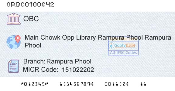 Oriental Bank Of Commerce Rampura PhoolBranch 