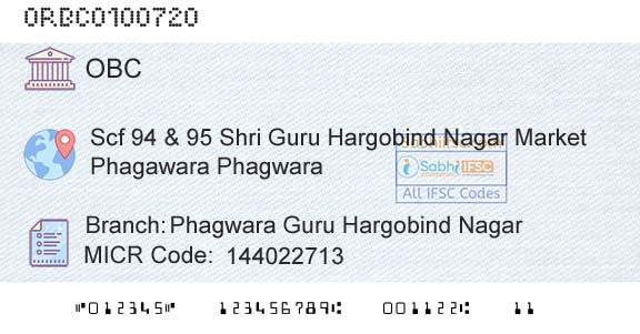 Oriental Bank Of Commerce Phagwara Guru Hargobind NagarBranch 
